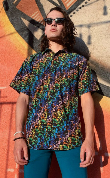 Dancing Skeleton Button Up - Jammin Warrior Collective
