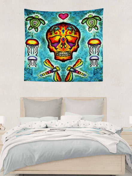 Los Muertos Sugar Skull Tapestry